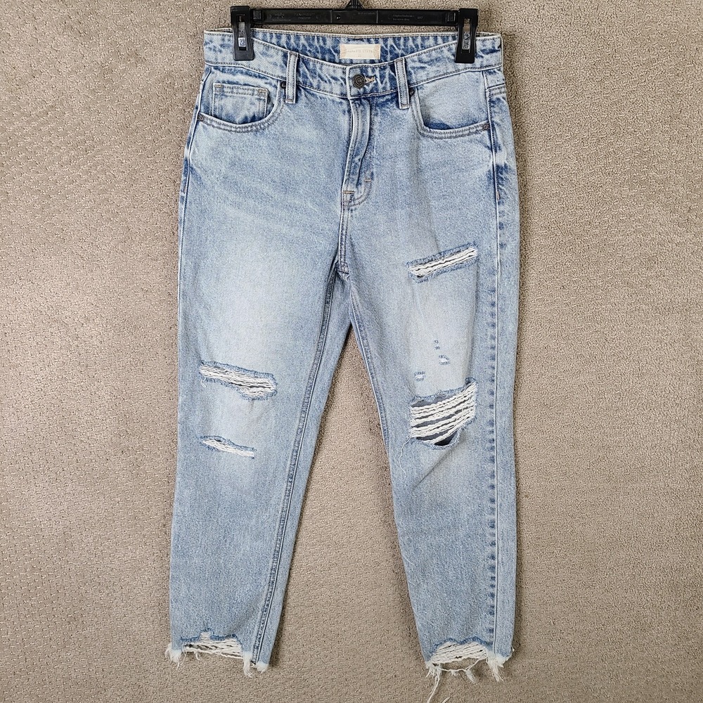 Altar'd State Jeans Womens 25 Blue Ankle Distressed Mid Rise Light Wash Denim